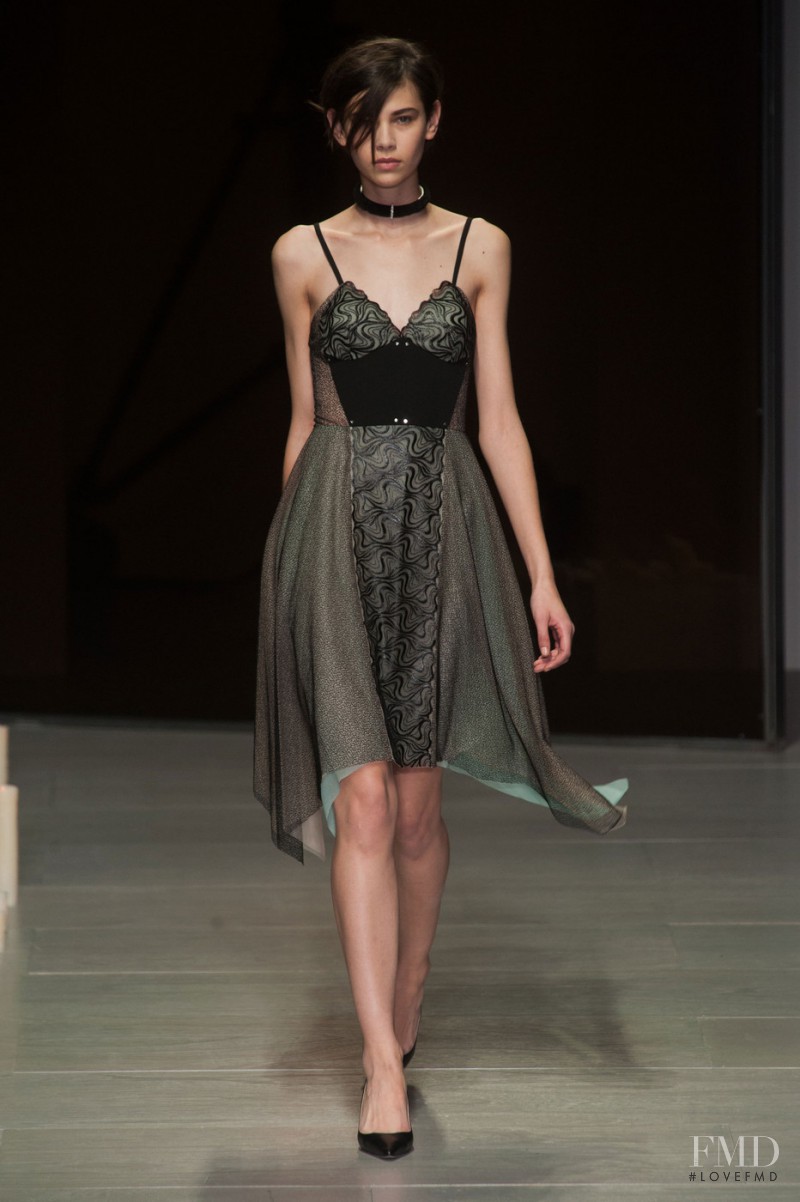 Amra Cerkezovic featured in  the Marios Schwab fashion show for Autumn/Winter 2014