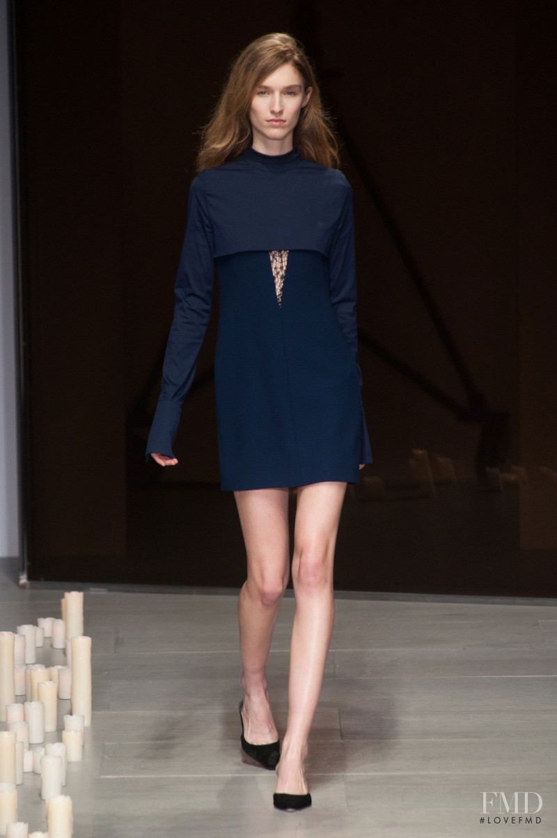 Manuela Frey featured in  the Marios Schwab fashion show for Autumn/Winter 2014