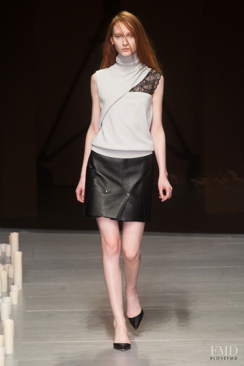 Nika Cole featured in  the Marios Schwab fashion show for Autumn/Winter 2014