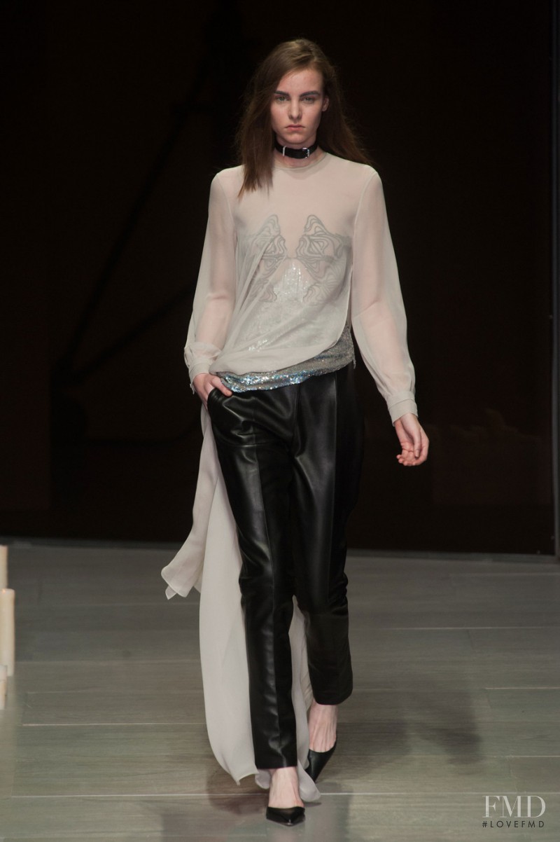 Estella Brons featured in  the Marios Schwab fashion show for Autumn/Winter 2014