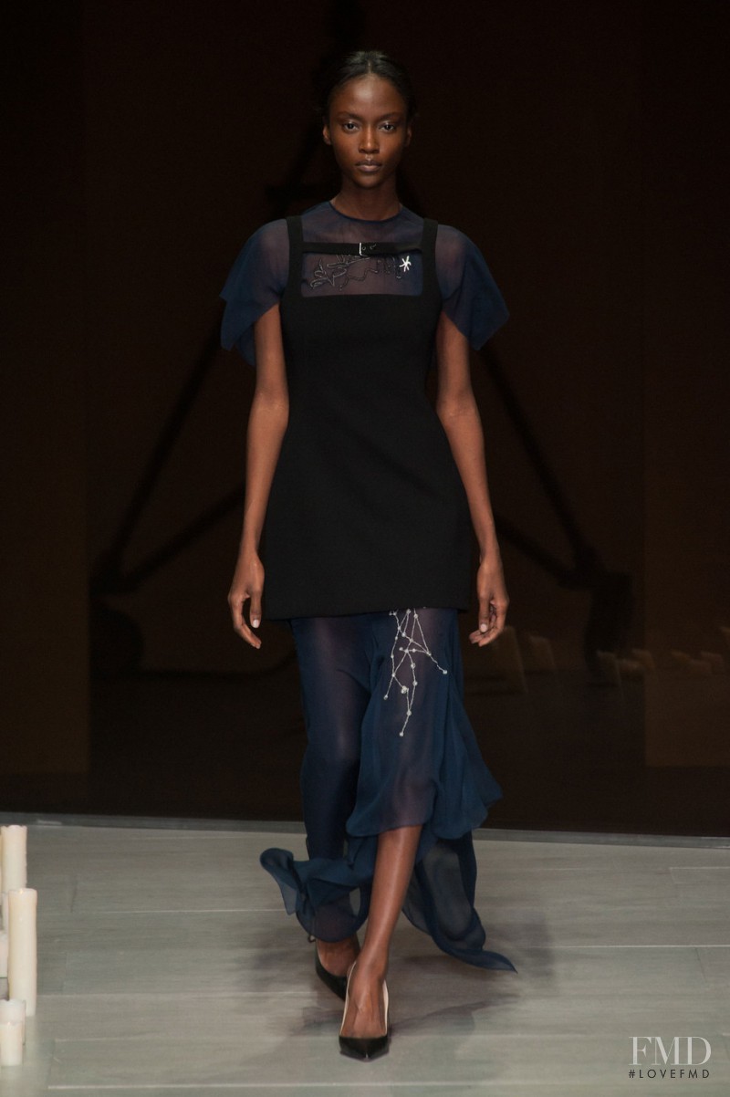 Riley Montana featured in  the Marios Schwab fashion show for Autumn/Winter 2014