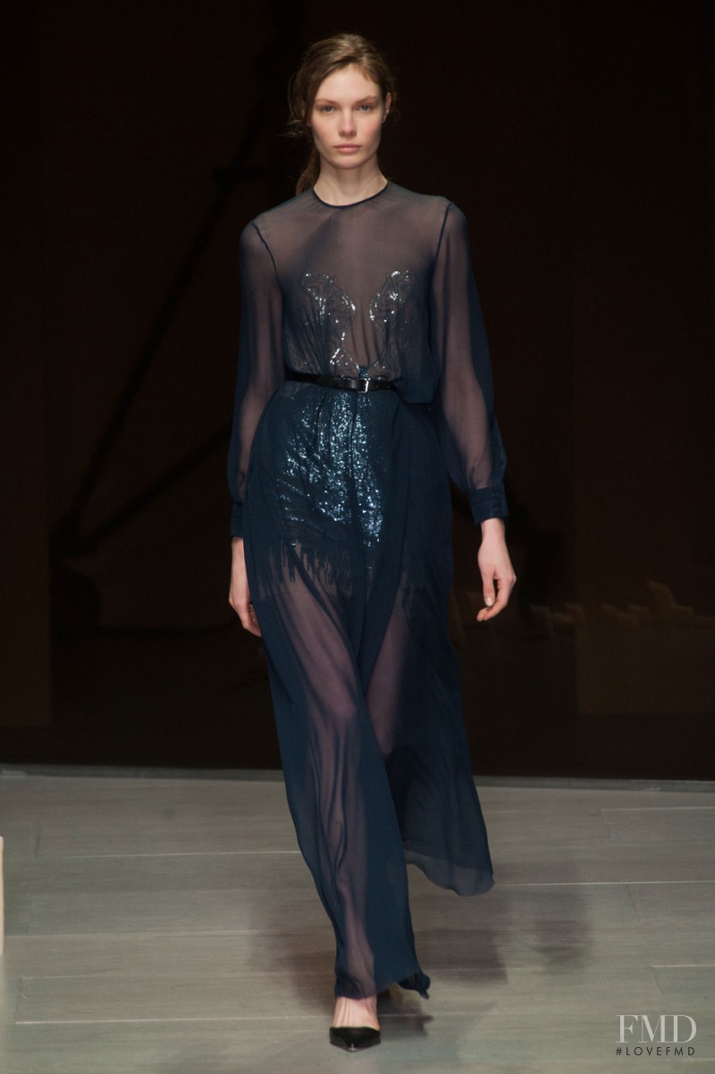 Alexandra Martynova featured in  the Marios Schwab fashion show for Autumn/Winter 2014