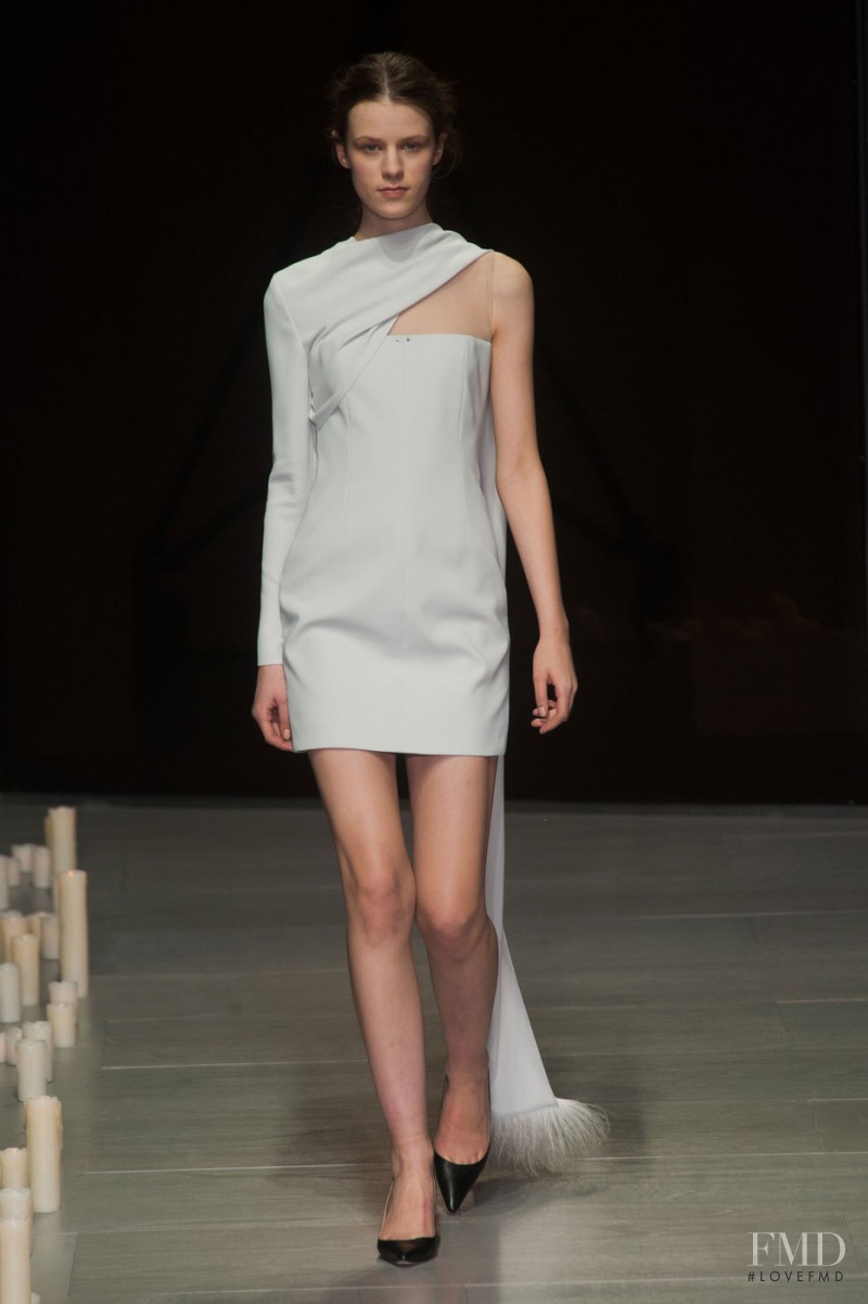 Kayley Chabot featured in  the Marios Schwab fashion show for Autumn/Winter 2014