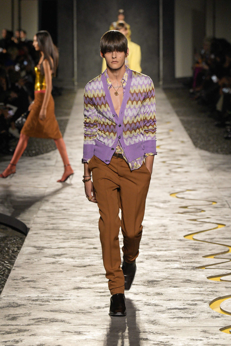 Arthur Hargous featured in  the Versace fashion show for Spring/Summer 2025