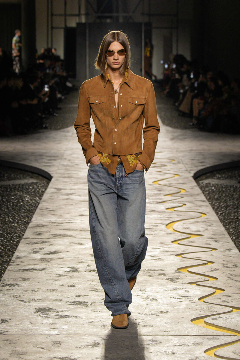 Stanley Barna featured in  the Versace fashion show for Spring/Summer 2025