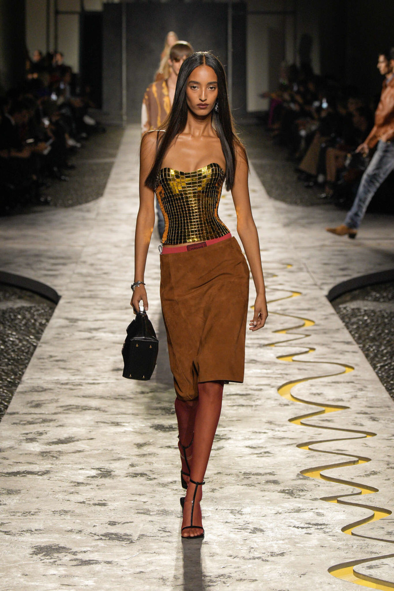 Mona Tougaard featured in  the Versace fashion show for Spring/Summer 2025