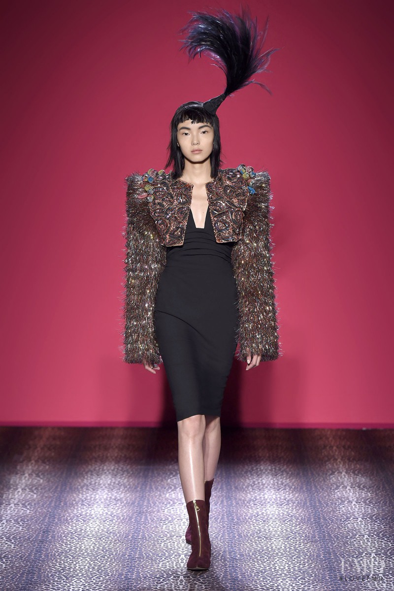 Xiao Wen Ju featured in  the Schiaparelli fashion show for Autumn/Winter 2014