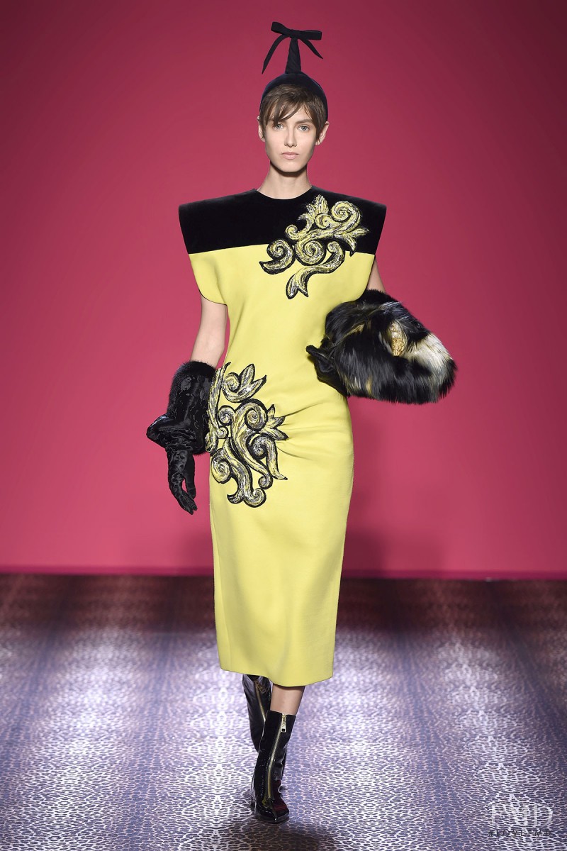 Alyosha Kovalyova featured in  the Schiaparelli fashion show for Autumn/Winter 2014
