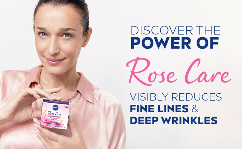 Katia Zygouli featured in  the Nivea Rose Care advertisement for Summer 2024