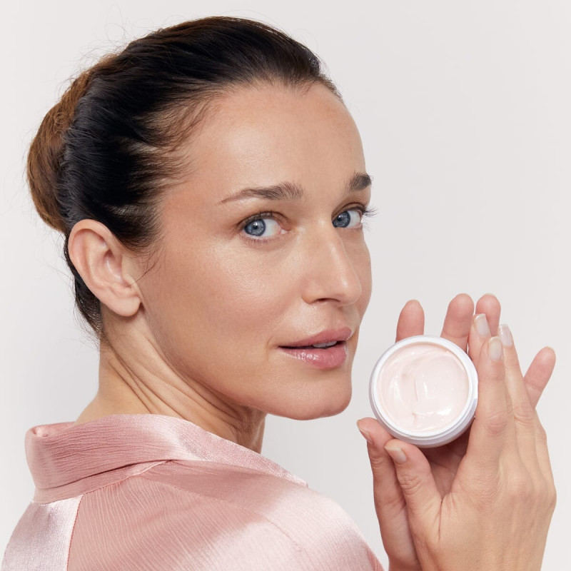 Katia Zygouli featured in  the Nivea Rose Care advertisement for Summer 2024