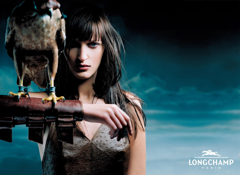 Katia Zygouli featured in  the Longchamp advertisement for Spring/Summer 2002