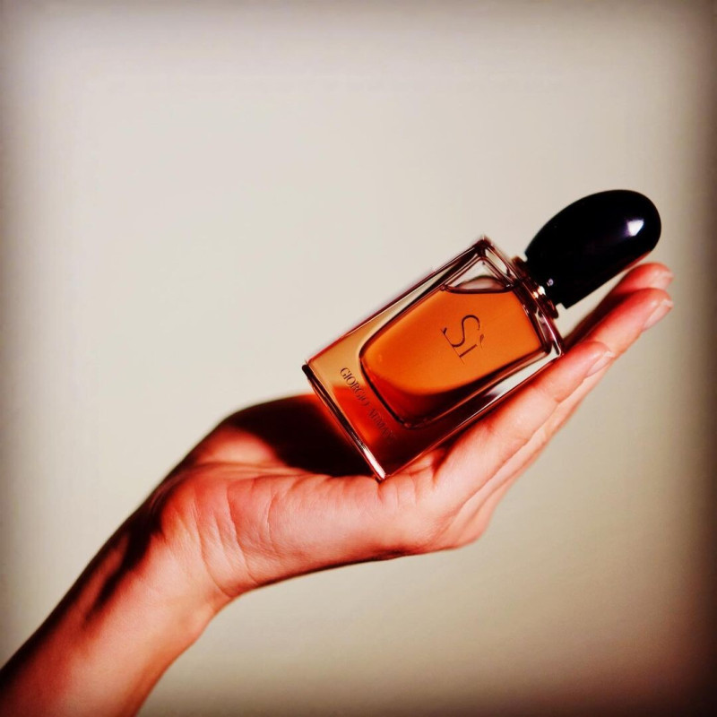 Katia Zygouli featured in  the Armani Beauty Si Fragrance advertisement for Spring/Summer 2022