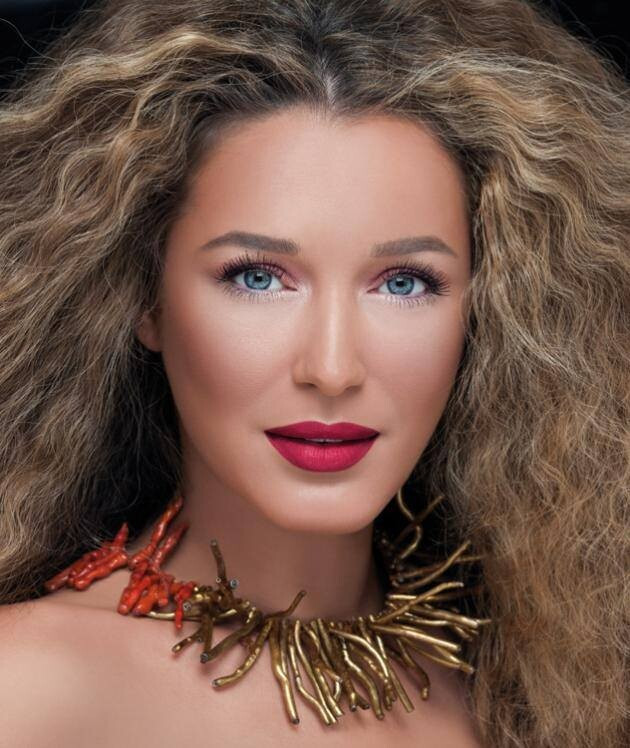 Katia Zygouli featured in  the Radiant Cosmetics advertisement for Autumn/Winter 2014