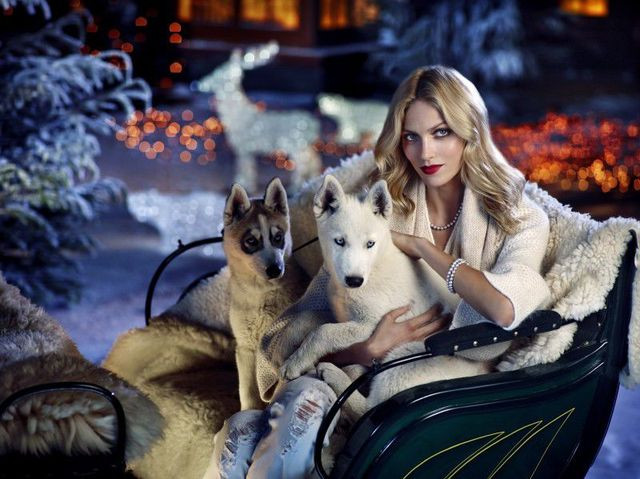 Anja Rubik featured in  the Apart advertisement for Christmas 2014