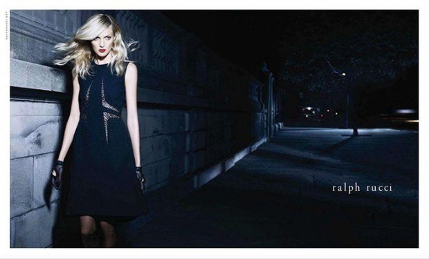 Anja Rubik featured in  the Ralph Rucci advertisement for Autumn/Winter 2014