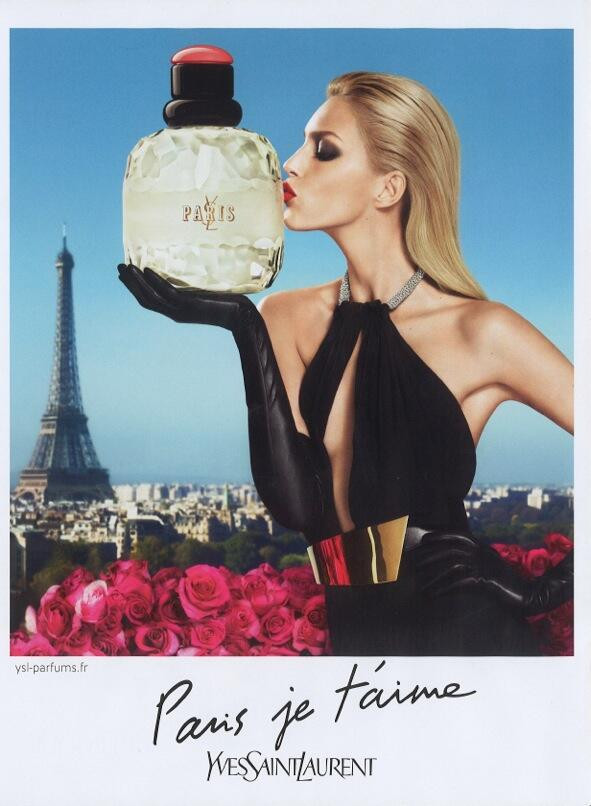 Anja Rubik featured in  the YSL Fragrance Paris advertisement for Spring/Summer 2014