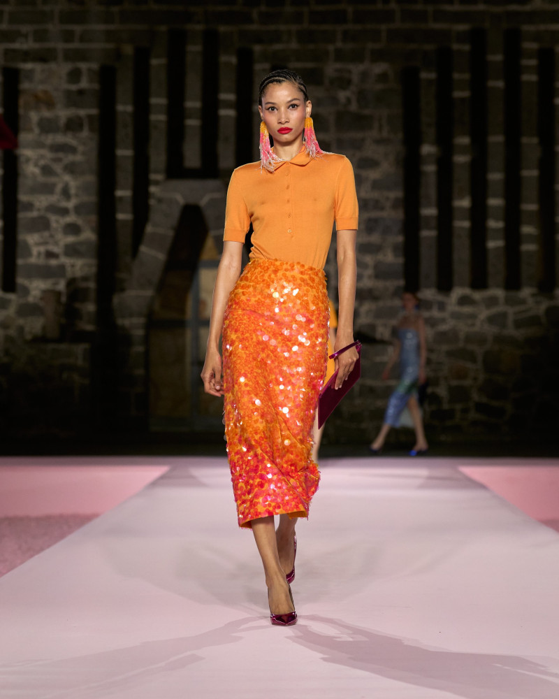 Lineisy Montero featured in  the Carolina Herrera fashion show for Resort 2025