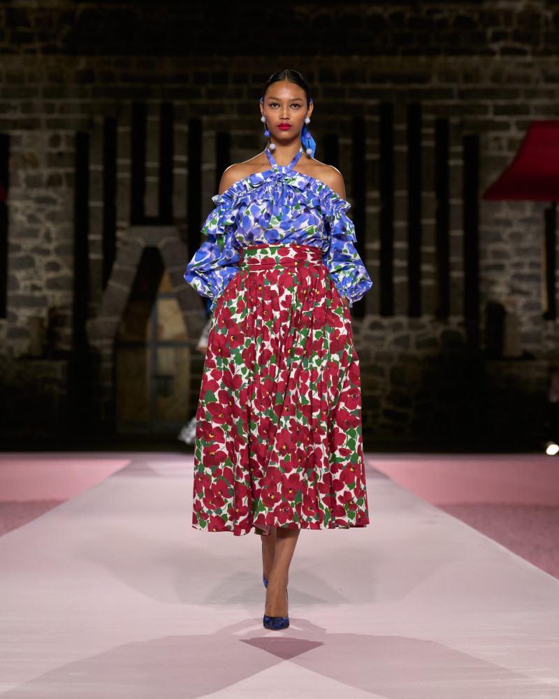 Aneken Zaldivar featured in  the Carolina Herrera fashion show for Resort 2025