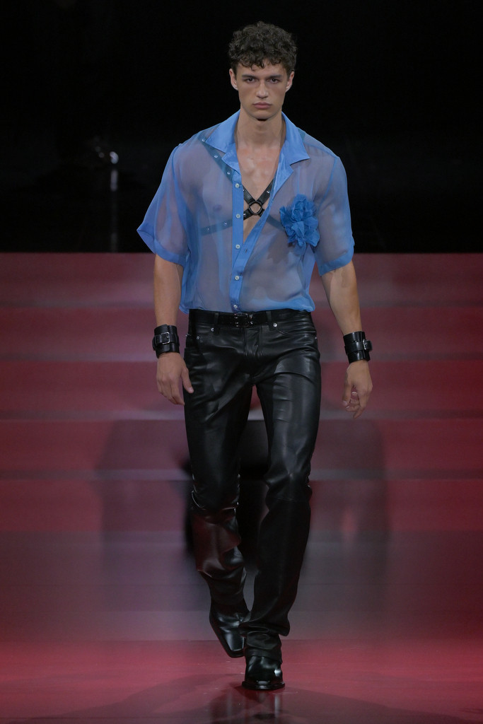 Ondrej Mokos featured in  the DSquared2 fashion show for Spring/Summer 2025