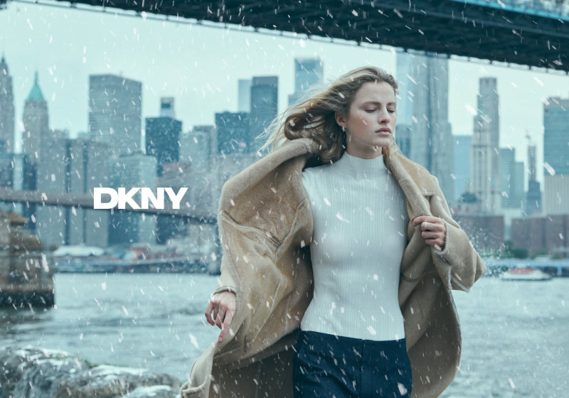 Felice Noordhoff featured in  the DKNY advertisement for Holiday 2024