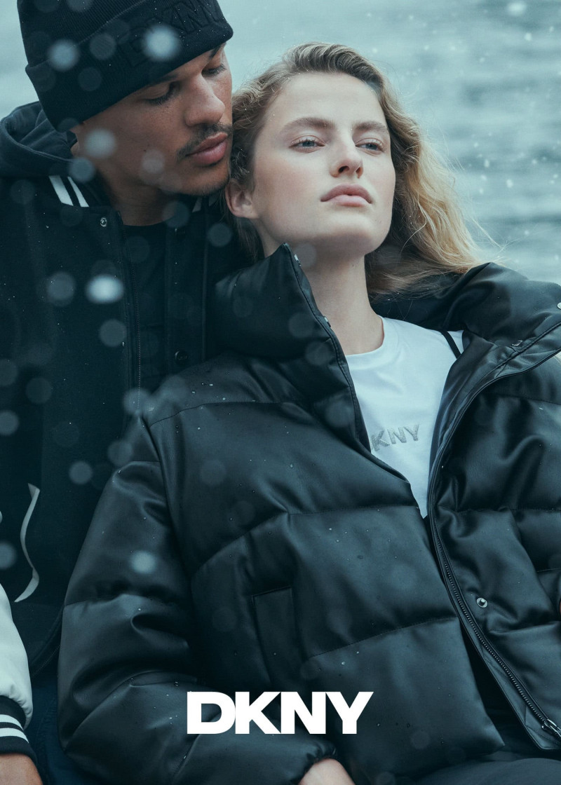 Felice Noordhoff featured in  the DKNY advertisement for Holiday 2024