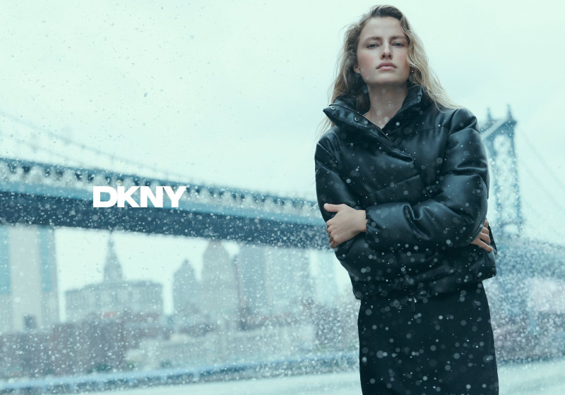 Felice Noordhoff featured in  the DKNY advertisement for Holiday 2024