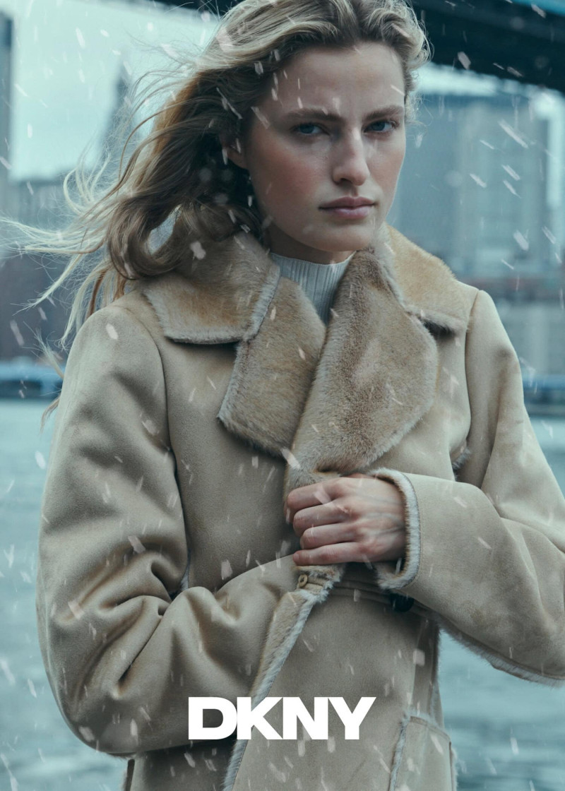 Felice Noordhoff featured in  the DKNY advertisement for Holiday 2024