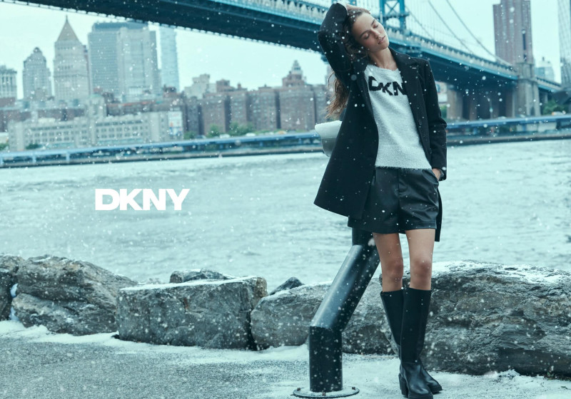 Felice Noordhoff featured in  the DKNY advertisement for Holiday 2024