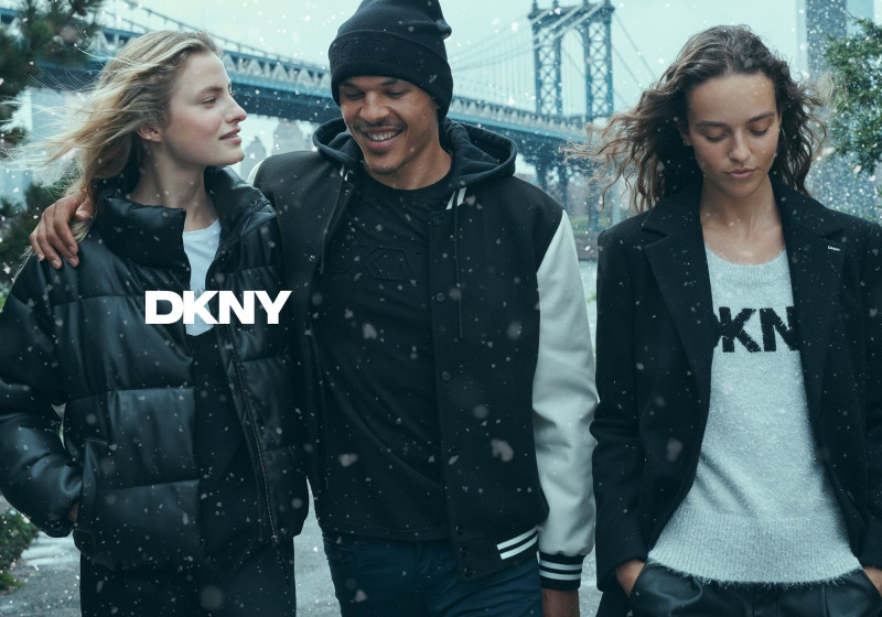 Emm Arruda featured in  the DKNY advertisement for Holiday 2024