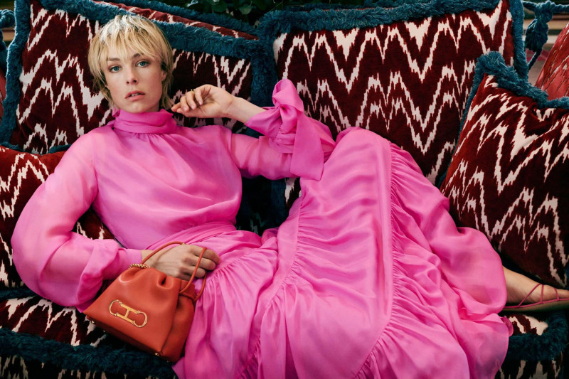 Edie Campbell featured in  the CH Carolina Herrera advertisement for Spring 2025