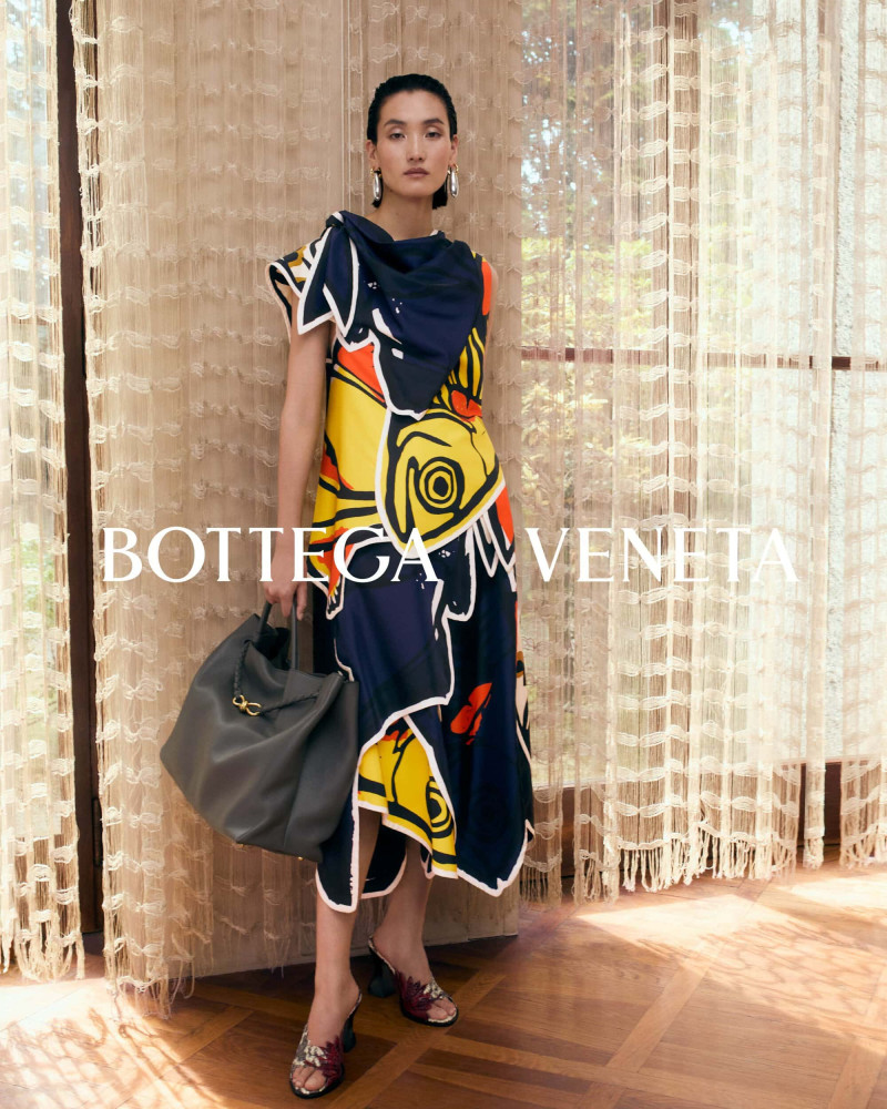 Lina Zhang featured in  the Bottega Veneta Winter Solstice 2024 advertisement for Autumn/Winter 2024