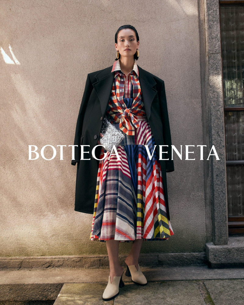 Lina Zhang featured in  the Bottega Veneta Winter Solstice 2024 advertisement for Autumn/Winter 2024