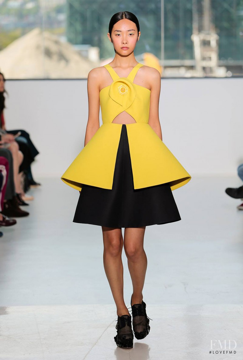 Ji Young Kwak featured in  the Delpozo fashion show for Spring/Summer 2015