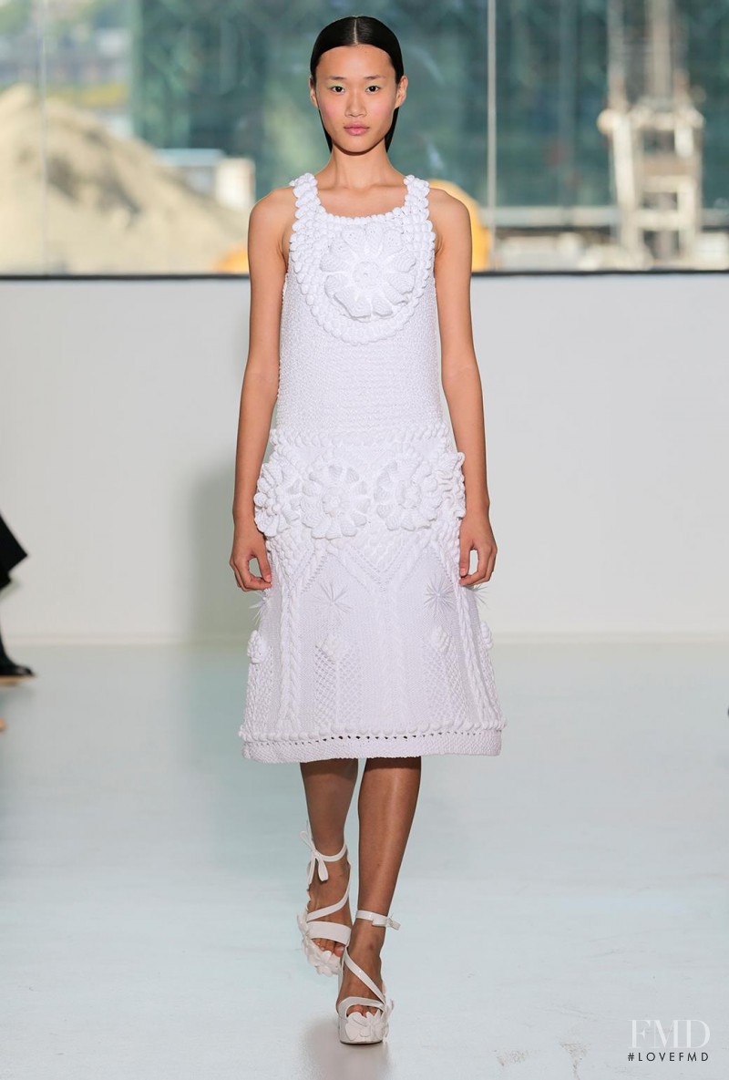 Hui Jun Zhang featured in  the Delpozo fashion show for Spring/Summer 2015