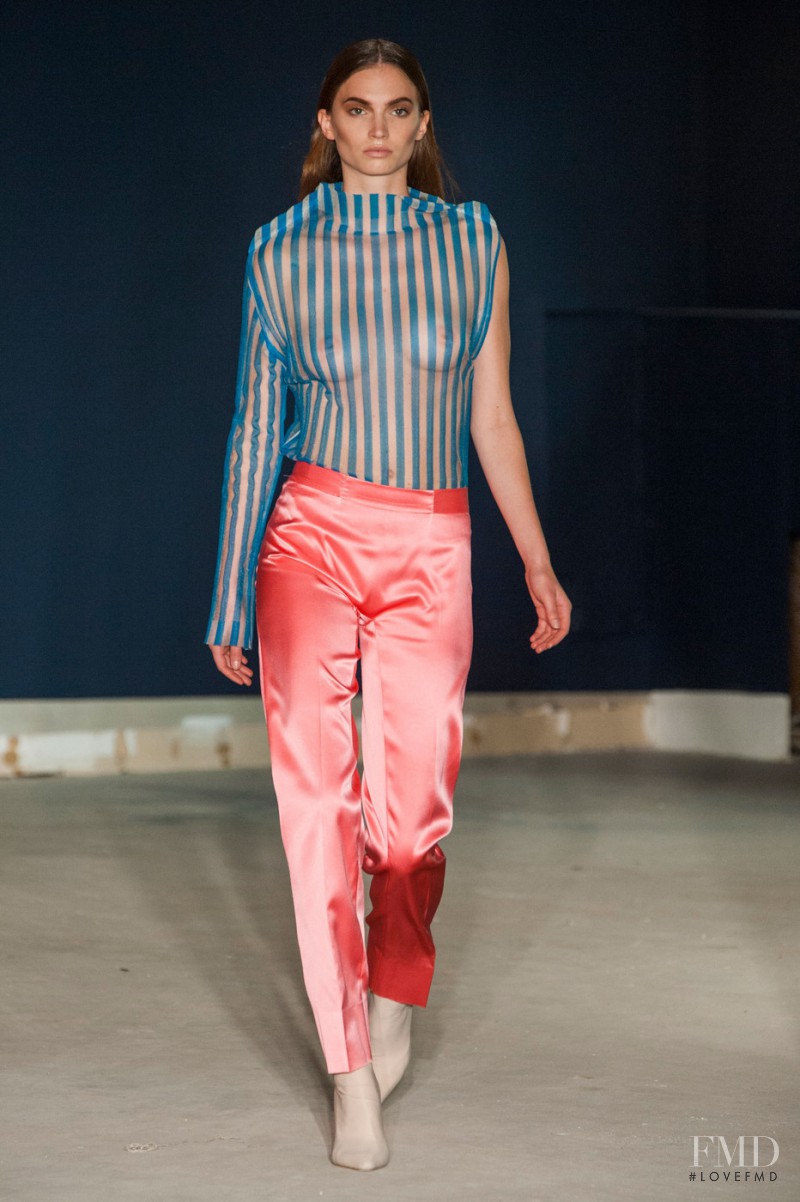 Dalia Guenther featured in  the Thomas Tait fashion show for Spring/Summer 2015