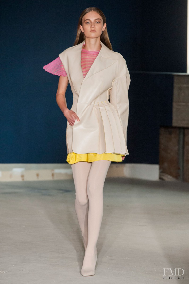 Madison Leyes featured in  the Thomas Tait fashion show for Spring/Summer 2015