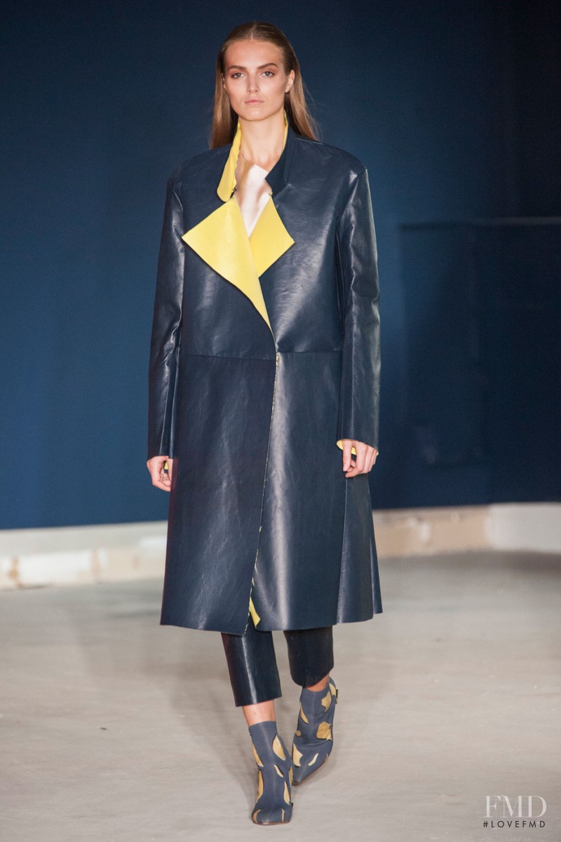 Agne Konciute featured in  the Thomas Tait fashion show for Spring/Summer 2015