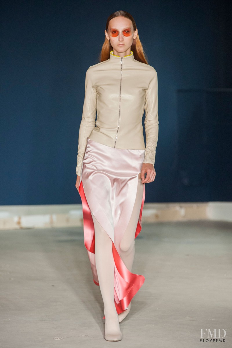 Nika Cole featured in  the Thomas Tait fashion show for Spring/Summer 2015