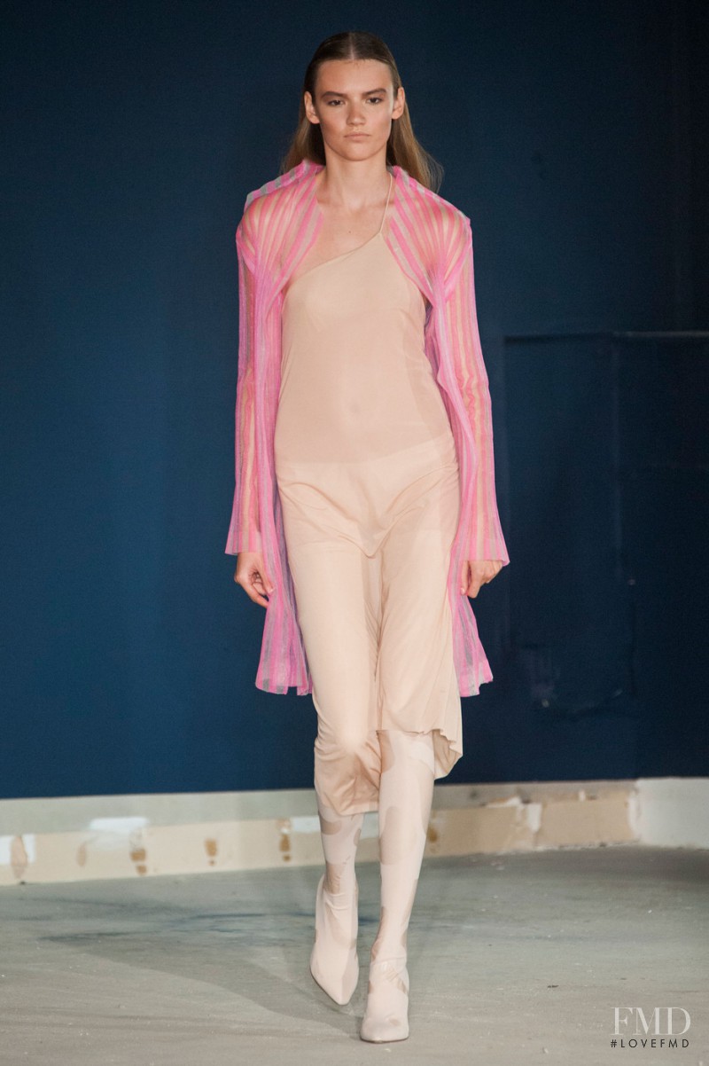 Gabriele Regesaite featured in  the Thomas Tait fashion show for Spring/Summer 2015