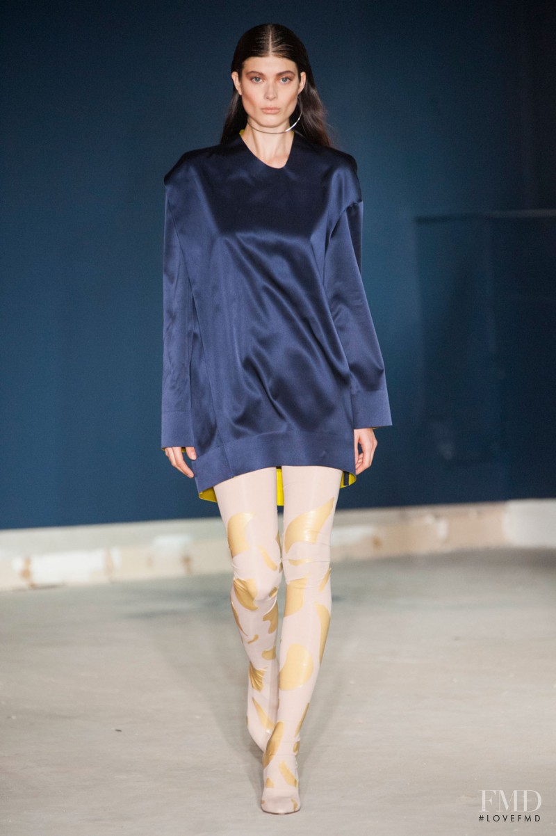 Larissa Hofmann featured in  the Thomas Tait fashion show for Spring/Summer 2015