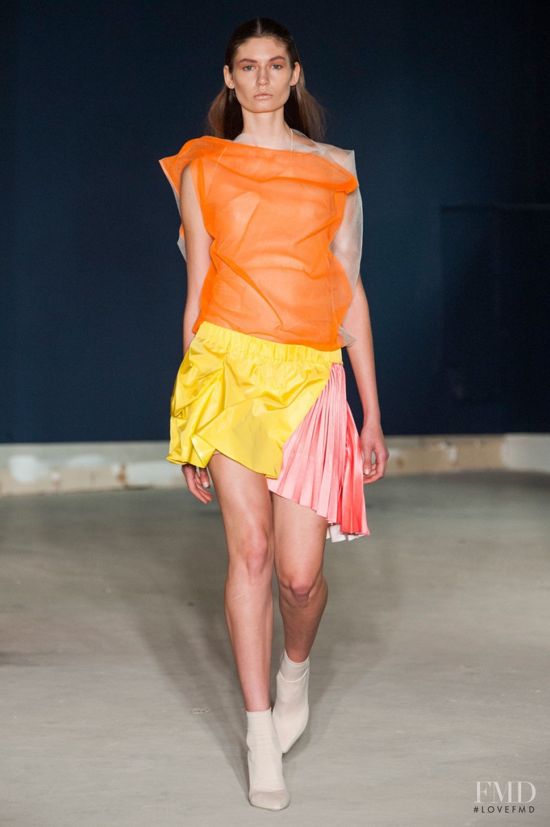 Kasia Krol featured in  the Thomas Tait fashion show for Spring/Summer 2015