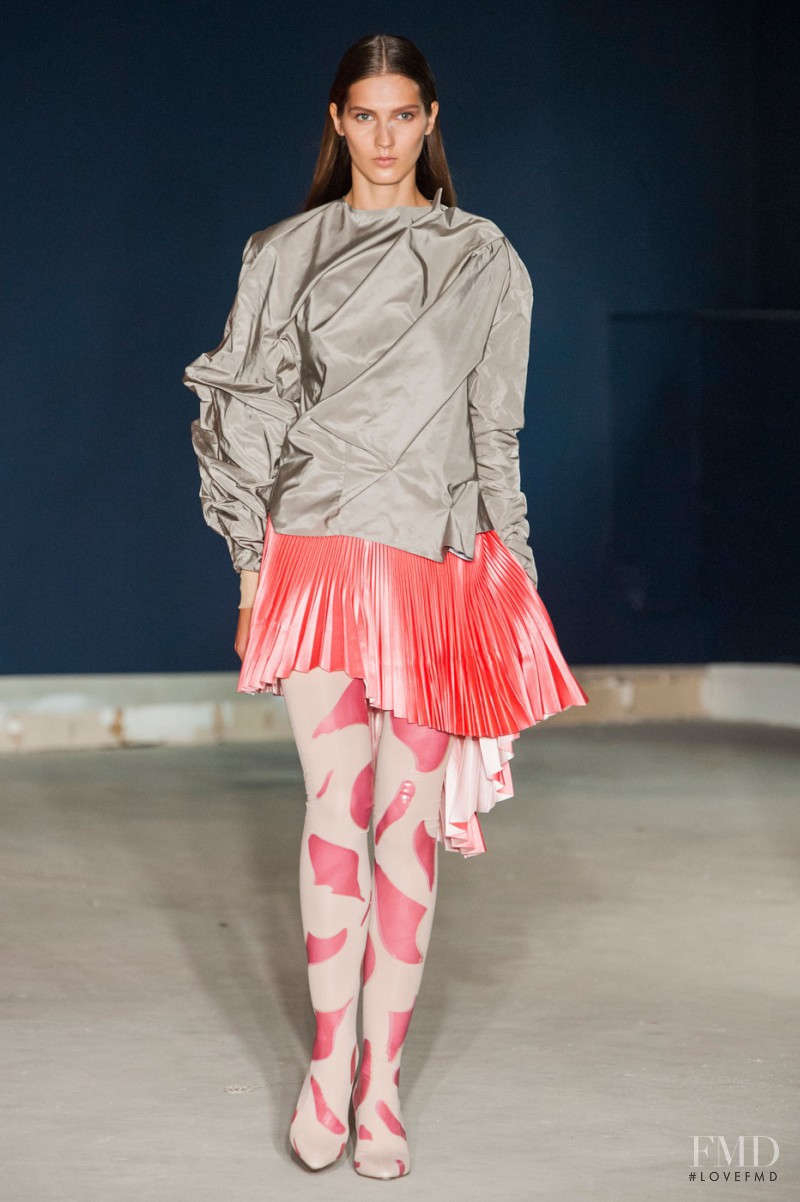 Ana Gilca featured in  the Thomas Tait fashion show for Spring/Summer 2015