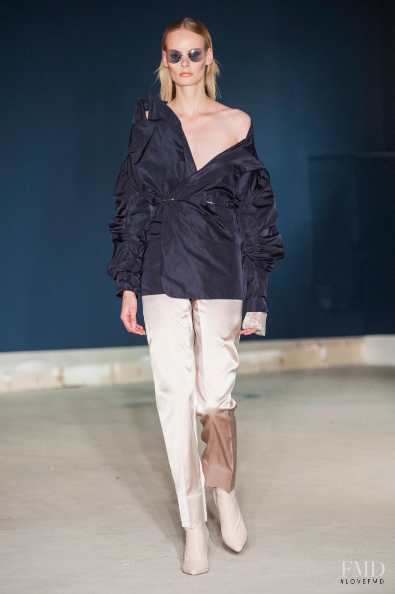 Irene Hiemstra featured in  the Thomas Tait fashion show for Spring/Summer 2015