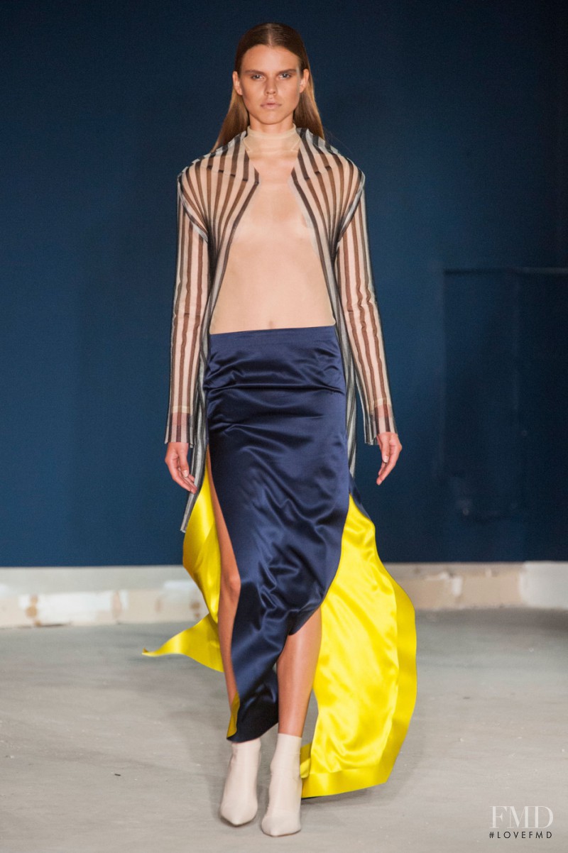 Josefin Gustafsson featured in  the Thomas Tait fashion show for Spring/Summer 2015