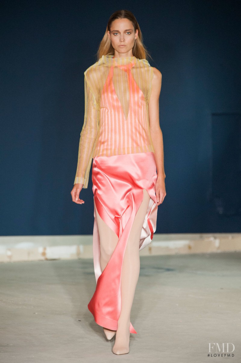 Tessa Bennenbroek featured in  the Thomas Tait fashion show for Spring/Summer 2015