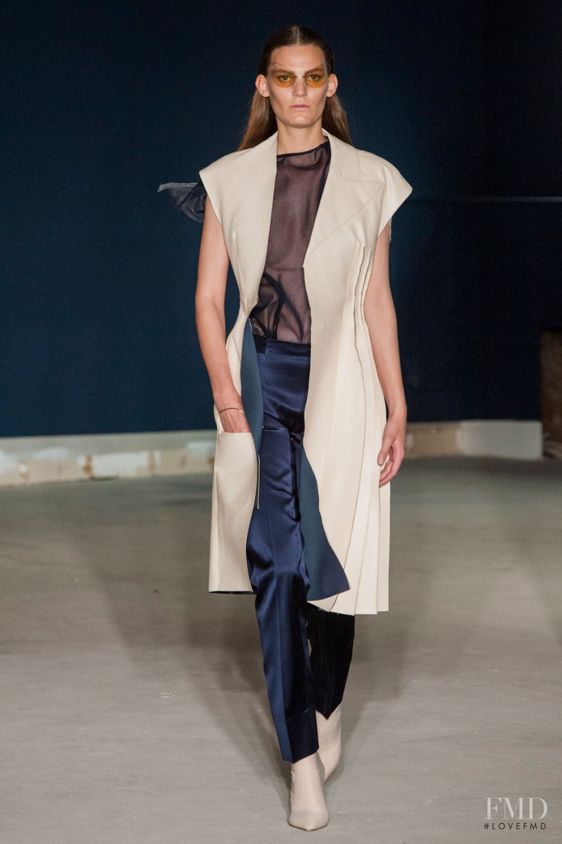 Lena Hardt featured in  the Thomas Tait fashion show for Spring/Summer 2015