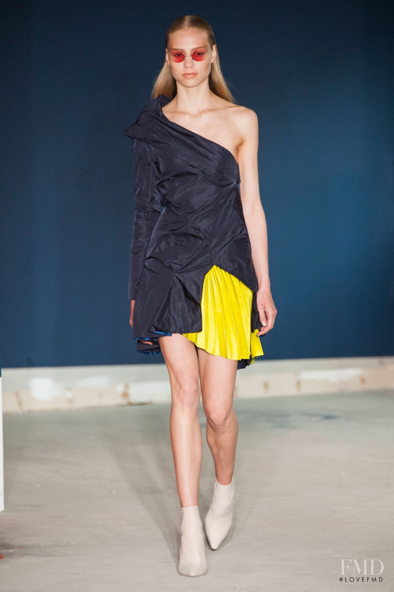 Laura Schellenberg featured in  the Thomas Tait fashion show for Spring/Summer 2015