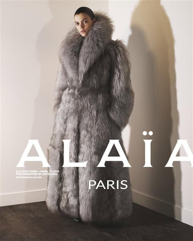 Alix Bouthors featured in  the Alaia Winter/Spring 2025 Archetypes advertisement for Winter 2024