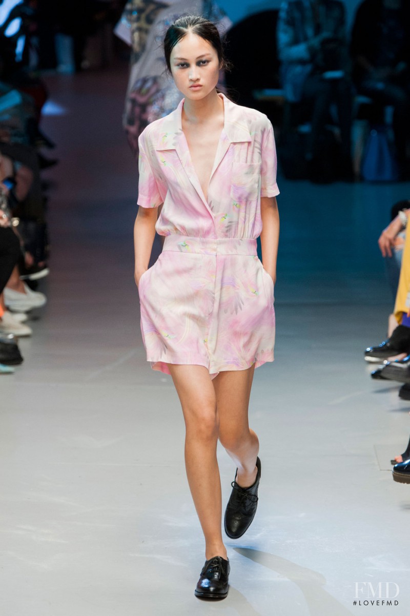 Jing Wen featured in  the Giles fashion show for Spring/Summer 2015