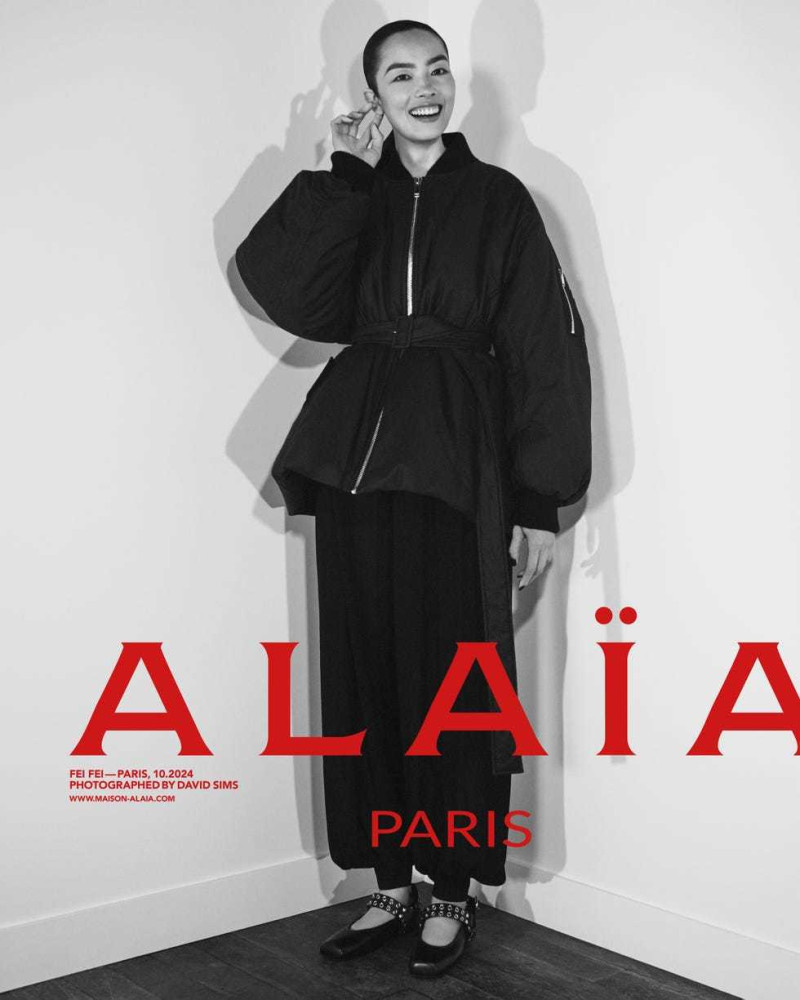 Fei Fei Sun featured in  the Alaia Dialogue 3 advertisement for Autumn/Winter 2024